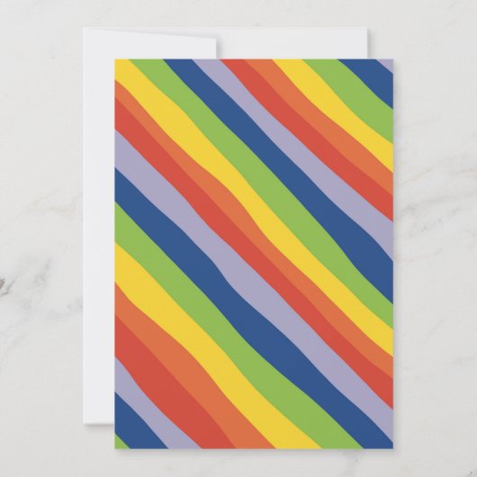 Lebhafte Rainbow Squiggle Frame Modern Wedding Einladung (Rückseite)