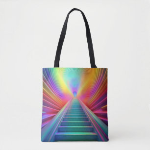 Lebhafte Rainbow-Treppe Kunst Tasche