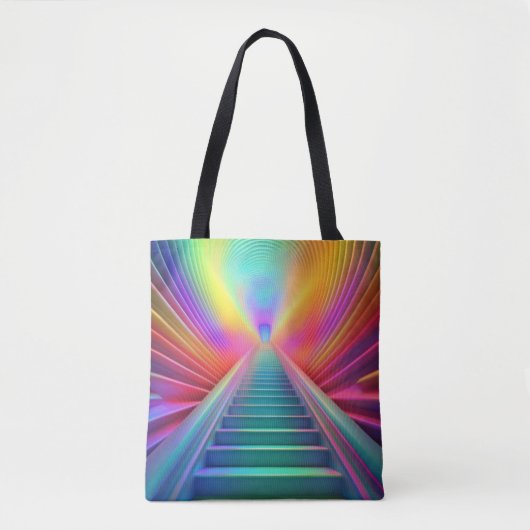 Lebhafte Rainbow-Treppe Kunst Tasche (Vorderseite)