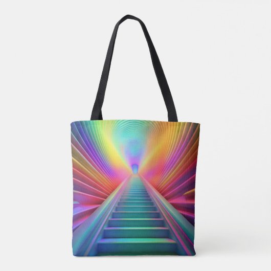 Lebhafte Rainbow-Treppe Kunst Tasche (Rückseite)