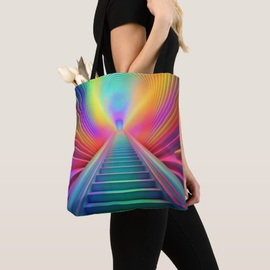 Lebhafte Rainbow-Treppe Kunst Tasche (Von Nahem)