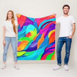 Lebhafte Rainbow-Wirbel Abstrakt Art Fleecedecke
