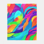Lebhafte Rainbow-Wirbel Abstrakt Art Fleecedecke (Vorderseite)