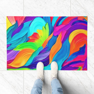Lebhafte Rainbow-Wirbel Abstrakt Art Fußmatte