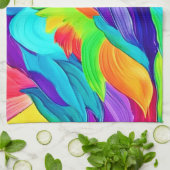 Lebhafte Rainbow-Wirbel Abstrakt Art Geschirrtuch (Gefaltet)