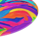 Lebhafte Rainbow-Wirbel Abstrakt Art Schneidebrett (Ecke)