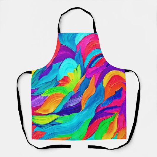 Lebhafte Rainbow-Wirbel Abstrakt Art Schürze (Vorderseite)