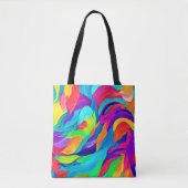 Lebhafte Rainbow-Wirbel Abstrakt Art Tasche (Vorderseite)