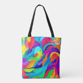 Lebhafte Rainbow-Wirbel Abstrakt Art Tasche (Rückseite)
