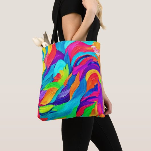 Lebhafte Rainbow-Wirbel Abstrakt Art Tasche (Von Nahem)