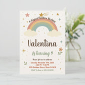 Lebhafte Rainbow zum Geburtstag Einladung (Stehend Vorderseite)