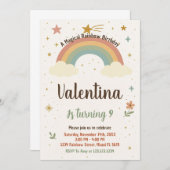 Lebhafte Rainbow zum Geburtstag Einladung (Vorne/Hinten)