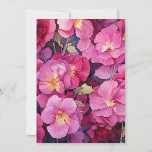 Lebhafte Raspberry Floral Wedding Einladung (Rückseite)