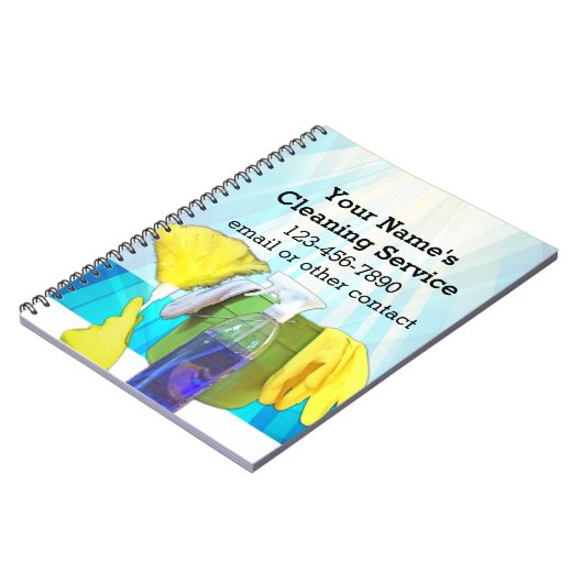Lebhafte Rays Custom Cleaning Service Business Notizblock (Linke Seite)