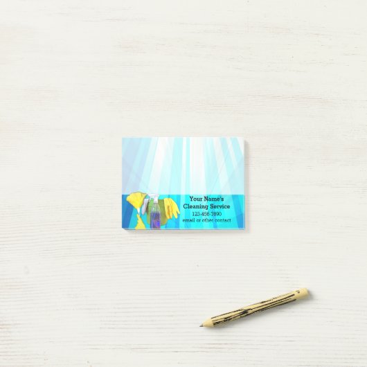 Lebhafte Rays Custom Cleaning Service Business Post-it Klebezettel (Auf Schreibtisch)