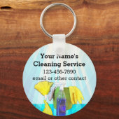 Lebhafte Rays Custom Cleaning Service Business Schlüsselanhänger (Vorderseite)