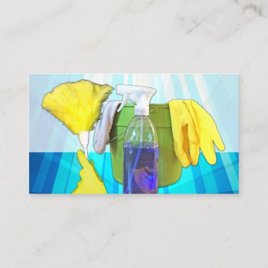 Lebhafte Rays Custom Cleaning Service Business Visitenkarte (Rückseite)