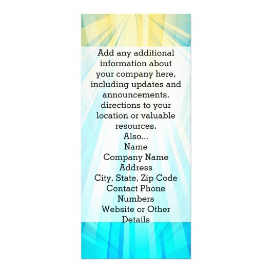 Lebhafte Rays Custom Cleaning Service Business Werbekarte (Hinten)