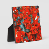 Lebhafte Red Bougainvillea Blume Fotoplatte (Vorderseite)