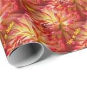 Lebhafte Red Dahlia Blume Natur Personalisiert Geschenkpapier (Rolleneckpunkt)