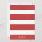 Lebhafte Red Stripes erste Geburtstagsparty Einladung (Rückseite)
