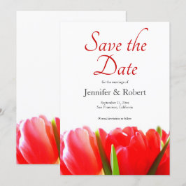 Lebhafte Red Tulips Save the Date Einladung