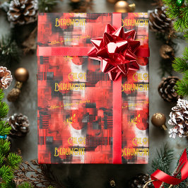 Lebhafte Red Urban Inspirierte Geschenkwrap Geschenkpapier