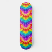 Lebhafte Regenbogen-gefärbte Krawatte Skateboard (Vorderseite)