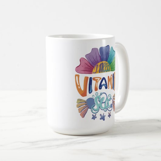 Lebhafte Regenbogenhandschrift: Ich brauche Vitami Kaffeetasse (VorderseiteRechts)