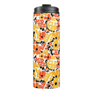 Lebhafte Retro-Christliche Blumentypografie Thermosbecher