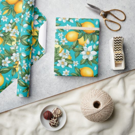 Lebhafte Retro Citrus Medley Weihnachten Geschenkpapier (Kunsthandwerk)