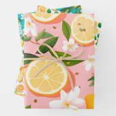 Lebhafte Retro Citrus Medley Weihnachten Geschenkpapier Set (Beispiel)