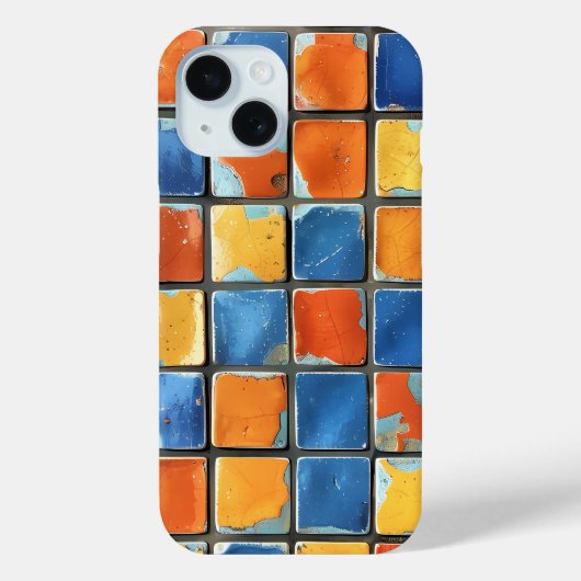 Lebhafte Retro-Mosaikplätze - Handy-Fall Case-Mate iPhone Hülle (Rückseite)
