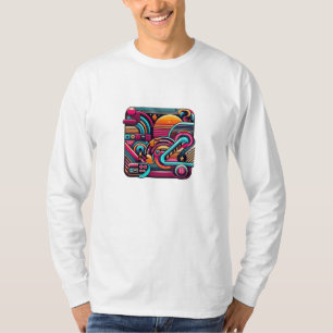 "Lebhafte Retro Neon Geometric" T-Shirt