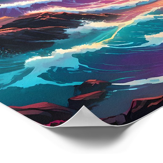 Lebhafte Retro-Waves, kühne Explosion farbenfroher Poster (Ecke)