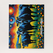 Lebhafte Rinder aus schwarzem Angus Puzzle (Vertikal)