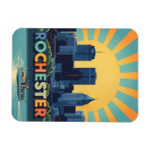 Lebhafte Rochester-Skyline bei Sonnenuntergang Magnet (Horizontal)