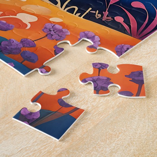 Lebhafte Rolling Hills Sonnenblumen Malerei Puzzle (Seite)