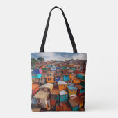 Lebhafte Rooftops - Städtische Kunstgewerbe Tasche (Rückseite)