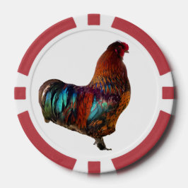 Lebhafte Rooster-Chips für kundenspezifische Poker Pokerchips