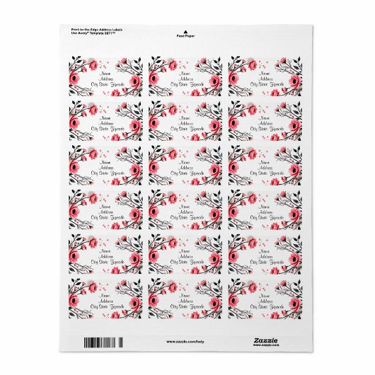 Lebhafte rosa Blume Adressaufkleber