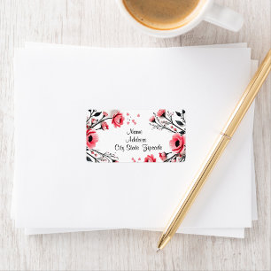 Lebhafte rosa Blume Adressaufkleber