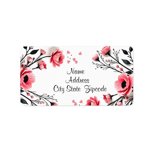 Lebhafte rosa Blume Adressaufkleber