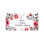 Lebhafte rosa Blume Adressaufkleber (Vorne)