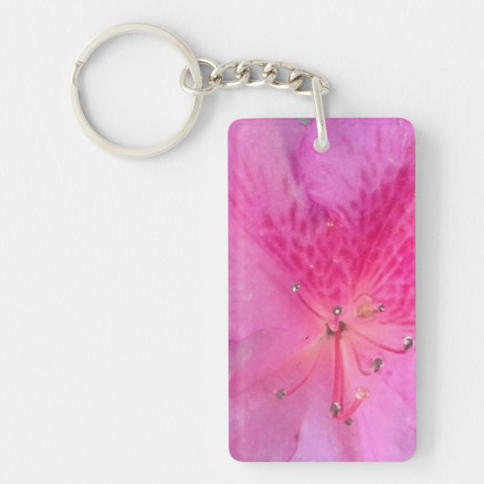 Lebhafte rosa Blume Akryllisch Schlüsselanhänger (Vorderseite)