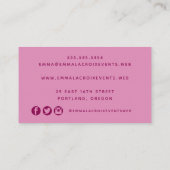 Lebhafte rosa Blume Beruflich Visitenkarte (Rückseite)