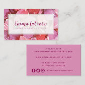 Lebhafte rosa Blume Beruflich Visitenkarte (Vorne/Hinten)
