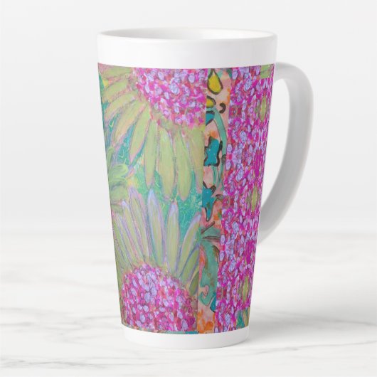 Lebhafte rosa Blume Milchtasse (Rechte Ecke)