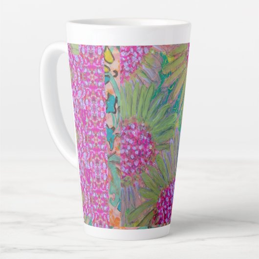 Lebhafte rosa Blume Milchtasse (Linke Ecke)