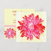 Lebhafte Rosa Chrysanthemum-Blume Einladung (Vorne/Hinten)
